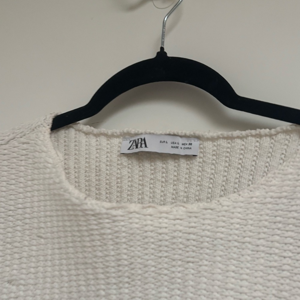 Zara Cream Knit Top - Picture 2 of 7